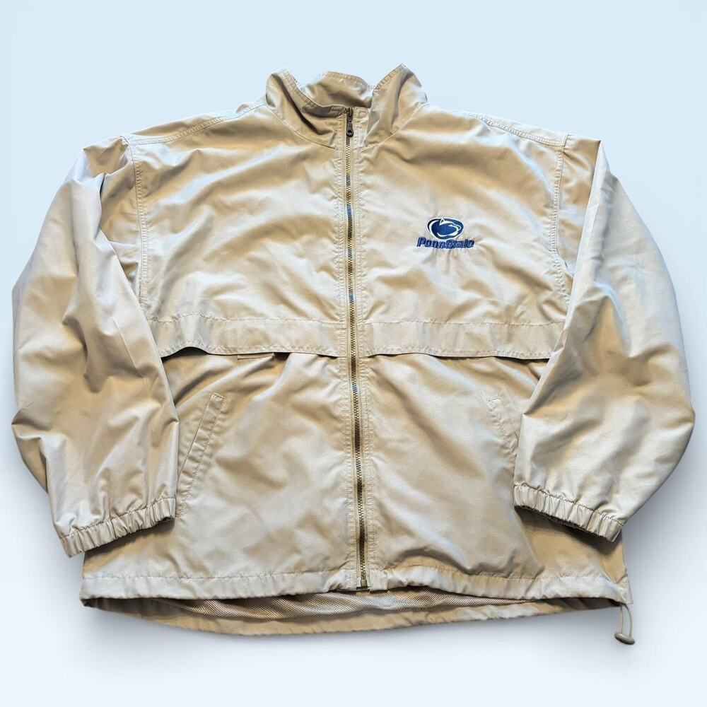 Vintage Penn State Nittany Lions Jacket Mens XL Beige NCAA Football Auburn Sport